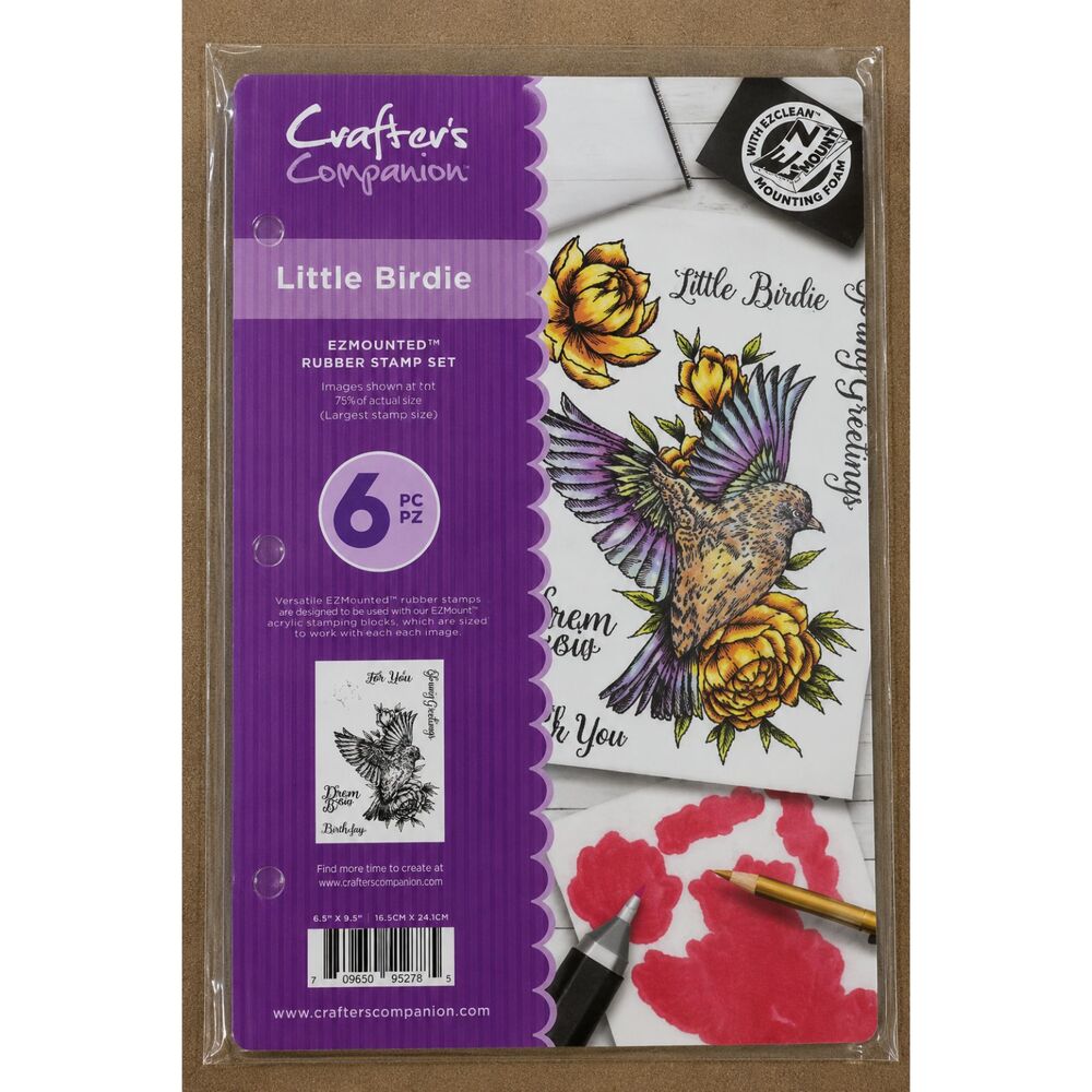 Crafter's Companion China Rose A6 Rubber Stamp Set Floral Unmounted New
